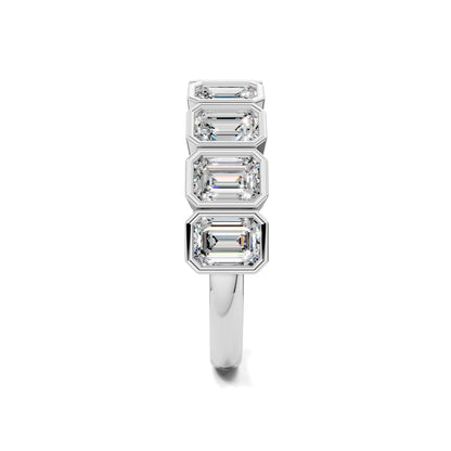 Kimberly  Bezel Emerald Cut  Band