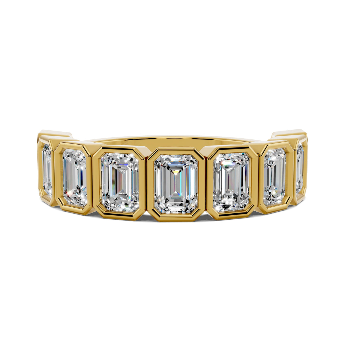 Kimberly  Bezel Emerald Cut  Band