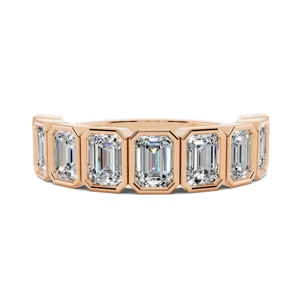 Kimberly  Bezel Emerald Cut  Band