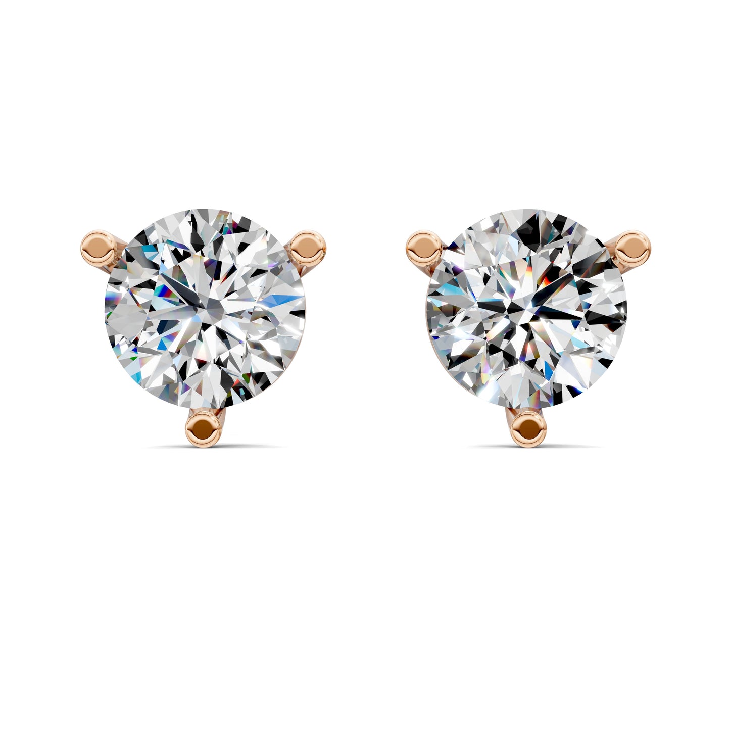 Round Cut Martini Studs 2CTW