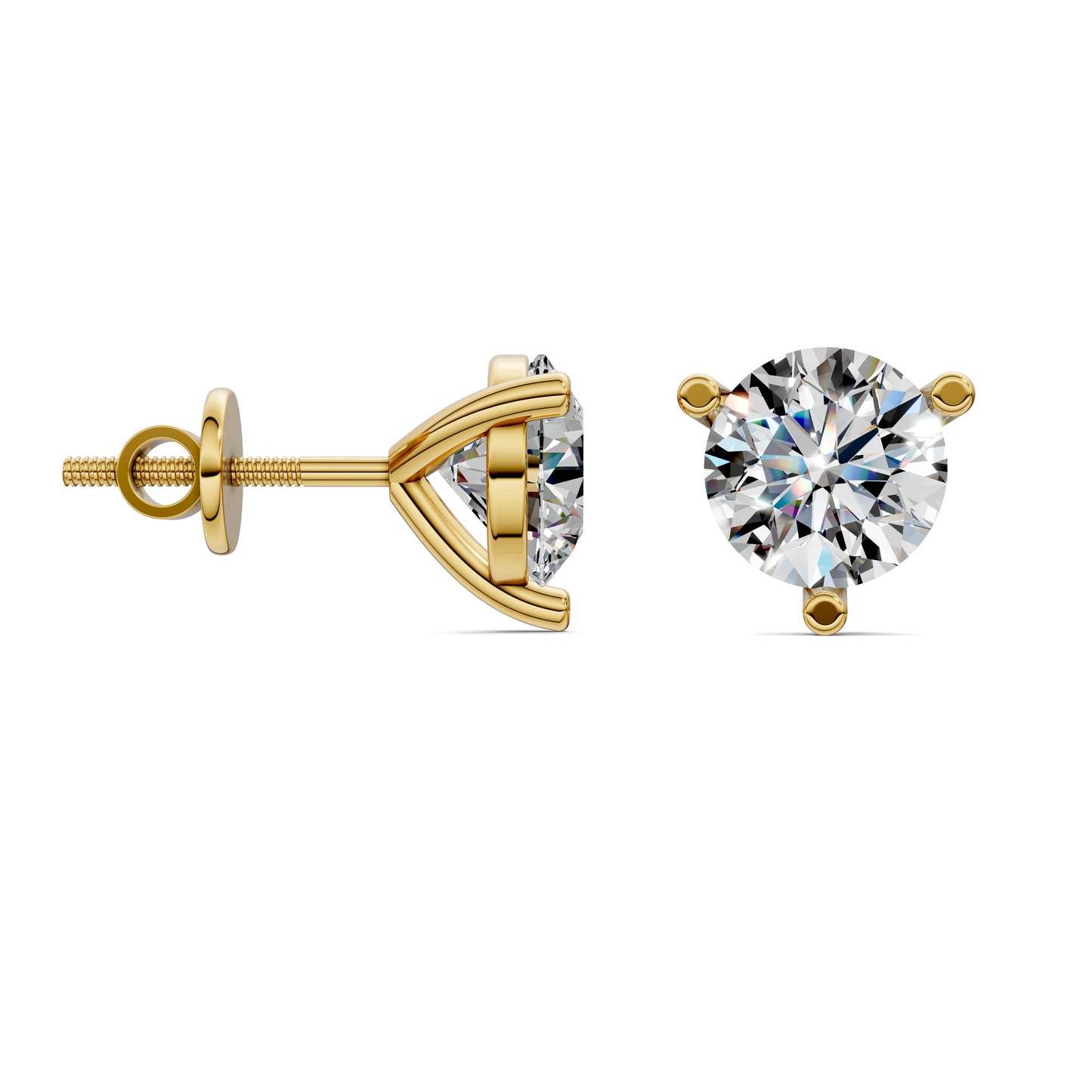 Round Cut Martini Studs 2CTW