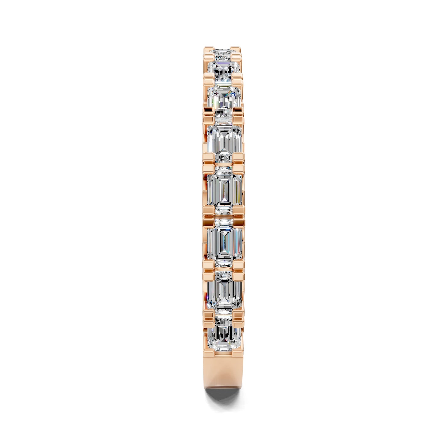 Tara Horizontal Emerald Diamond Band