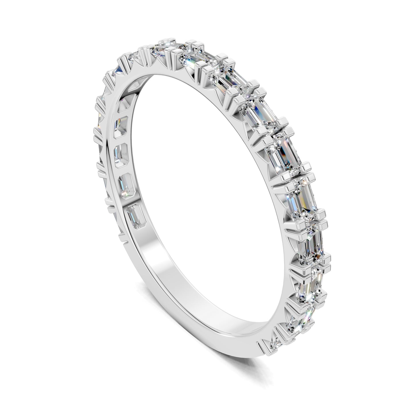 Tara Horizontal Emerald Diamond Band