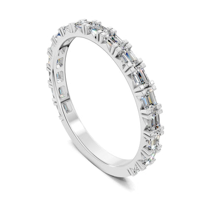 Tara Horizontal Emerald Diamond Band