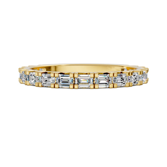Tara Horizontal Emerald Diamond Band