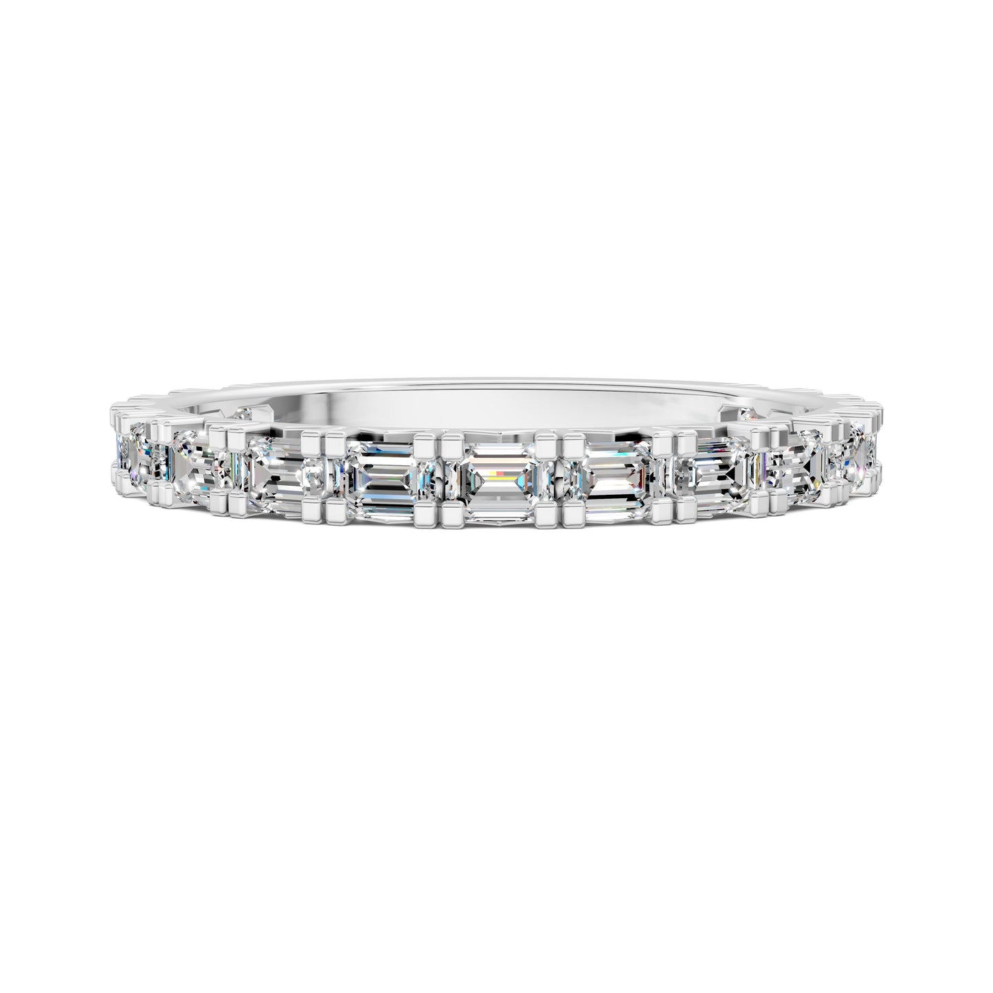 Tara Horizontal Emerald Diamond Band