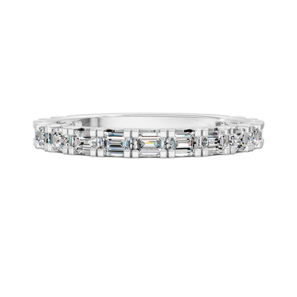 Tara Horizontal Emerald Diamond Band