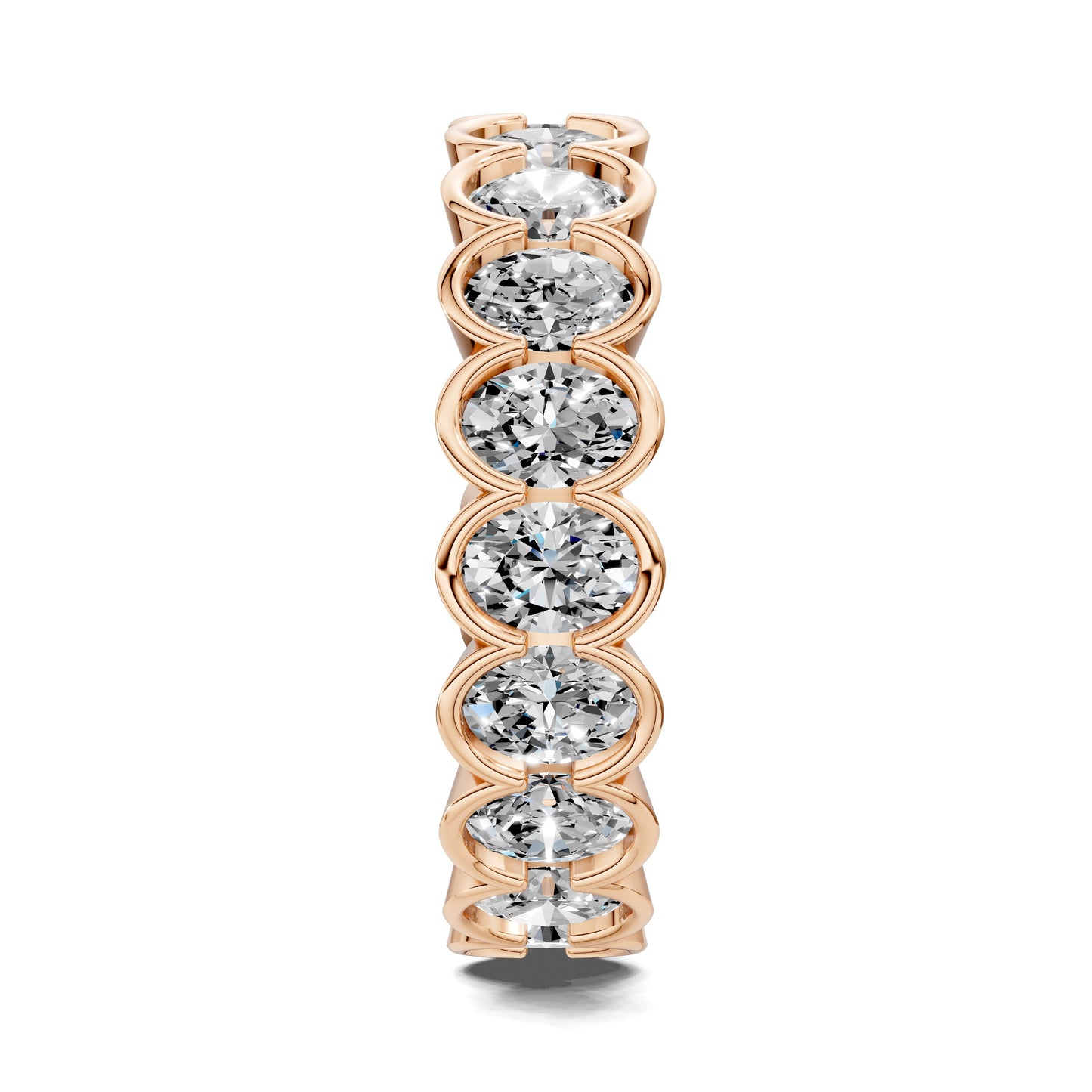Holly Oval Semi-Bezel Eternity Band - Lab Grown Diamond (3.0ct)