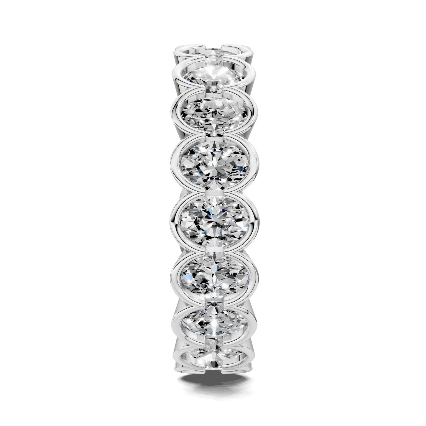 Holly Oval Semi-Bezel Eternity Band - Lab Grown Diamond (3.0ct)