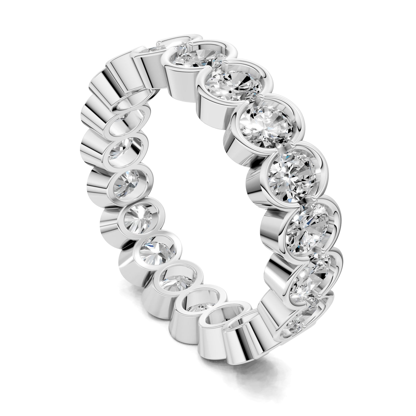 Holly Oval Semi-Bezel Eternity Band - Lab Grown Diamond (3.0ct)
