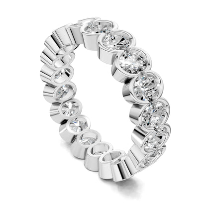 Holly Oval Semi-Bezel Eternity Band - Lab Grown Diamond (3.0ct)
