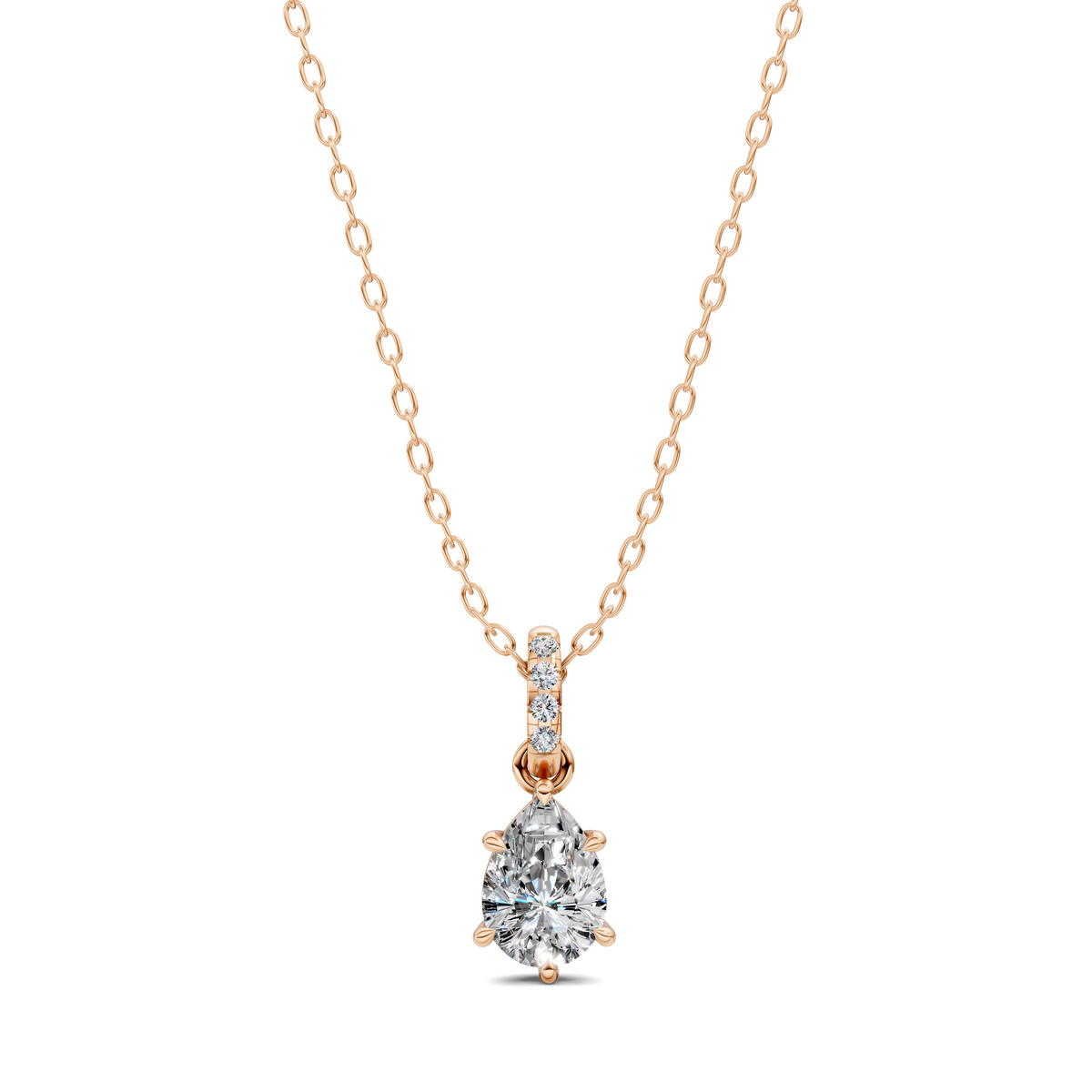 Pave Bail Pear Pendant