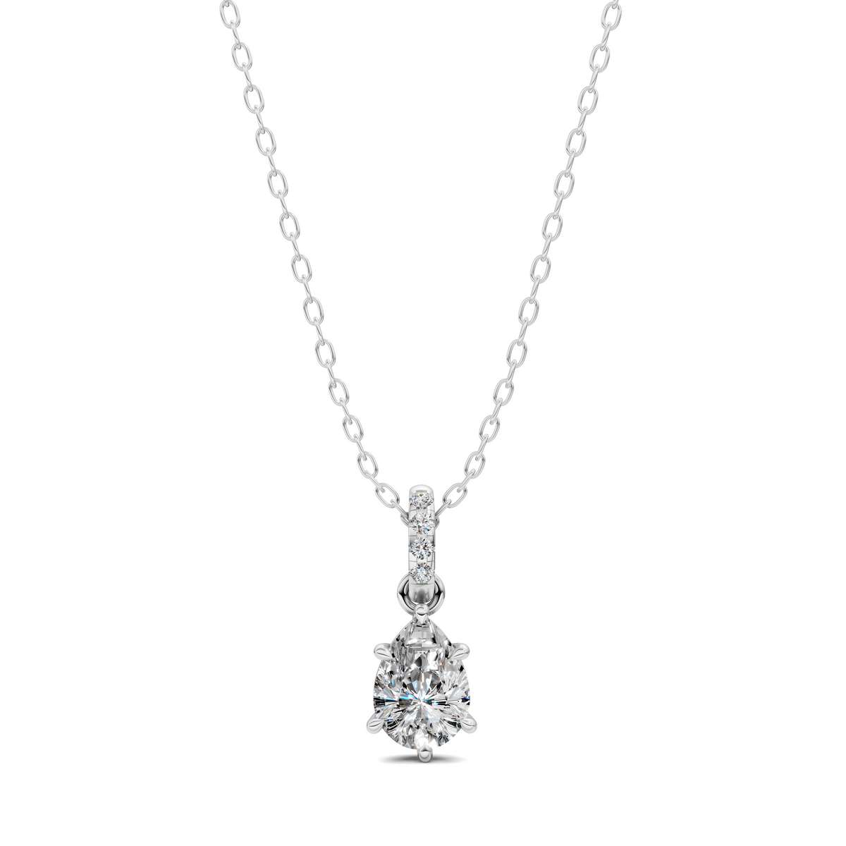 Pave Bail Pear Pendant