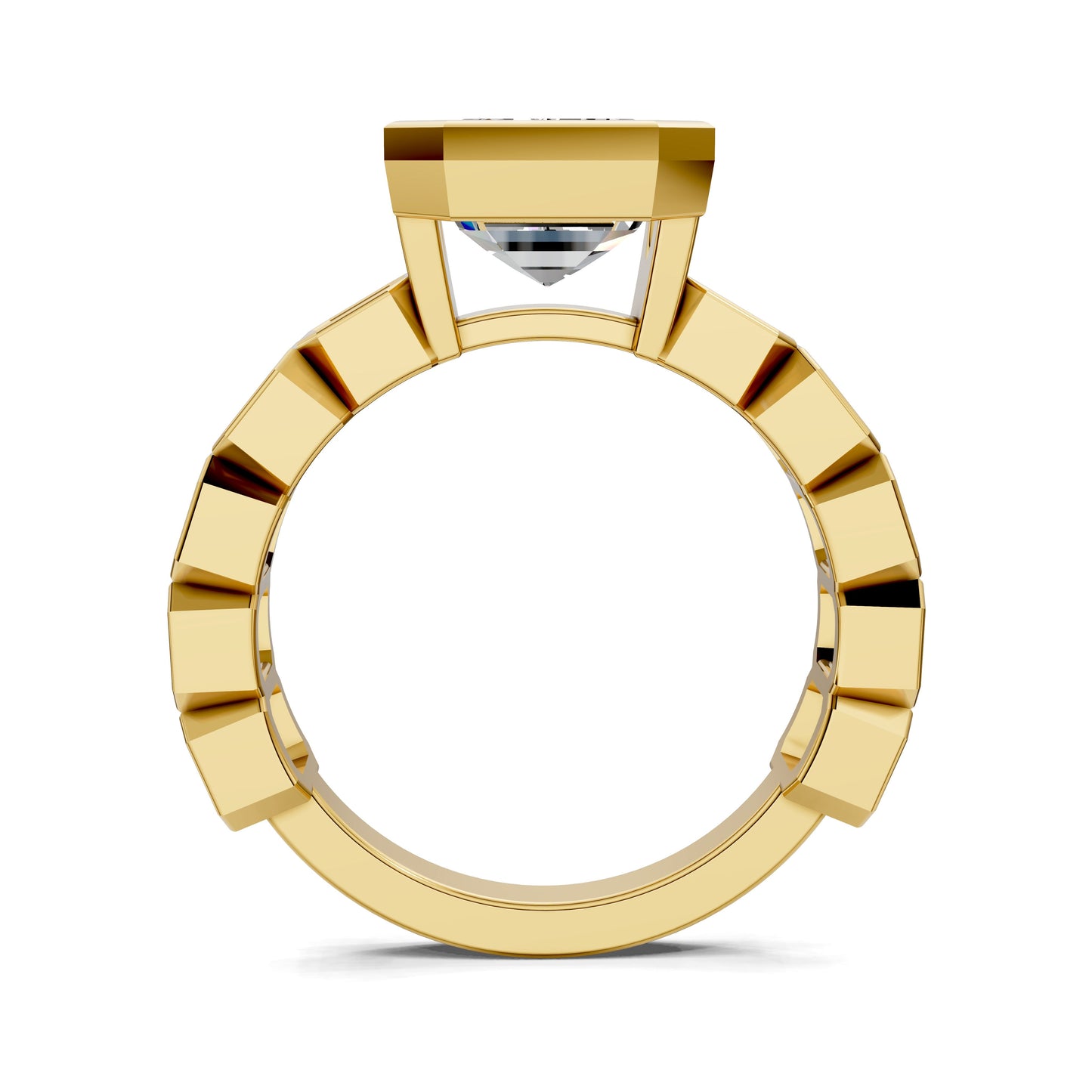 Lindsay Eternity Engagement Ring – 3ct Emerald Cut Lab Grown Diamond