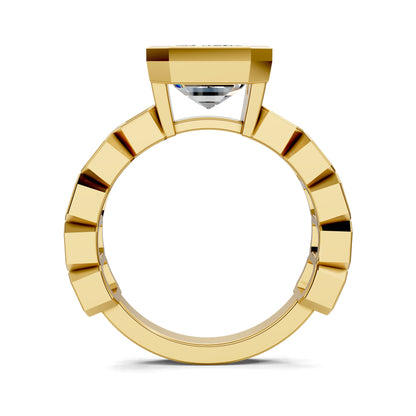 Lindsay Eternity Engagement Ring – 3ct Emerald Cut Lab Grown Diamond