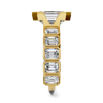 Lindsay Eternity Engagement Ring – 3ct Emerald Cut Lab Grown Diamond