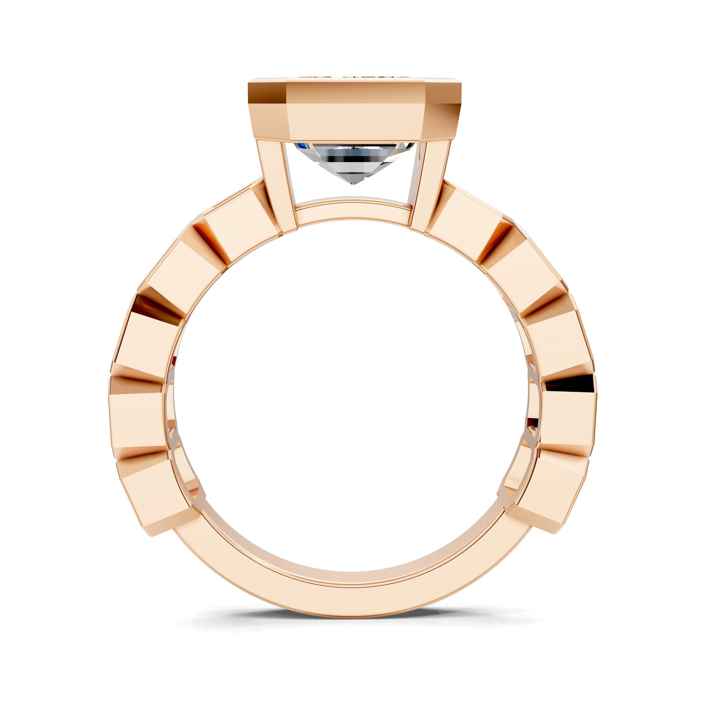Lindsay Eternity Engagement Ring – 3ct Emerald Cut Lab Grown Diamond