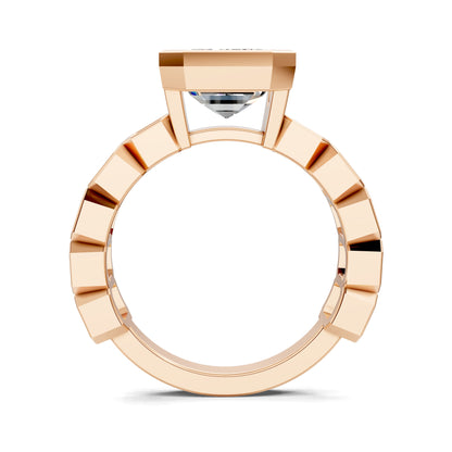 Lindsay Eternity Engagement Ring – 3ct Emerald Cut Lab Grown Diamond