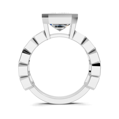 Lindsay Eternity Engagement Ring – 3ct Emerald Cut Lab Grown Diamond