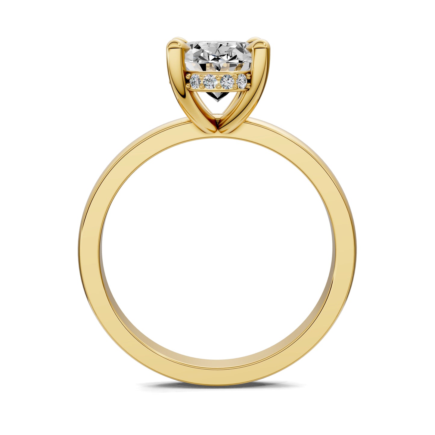 April Hidden Halo Engagement Ring – 2.5ct Oval Lab Grown Diamond