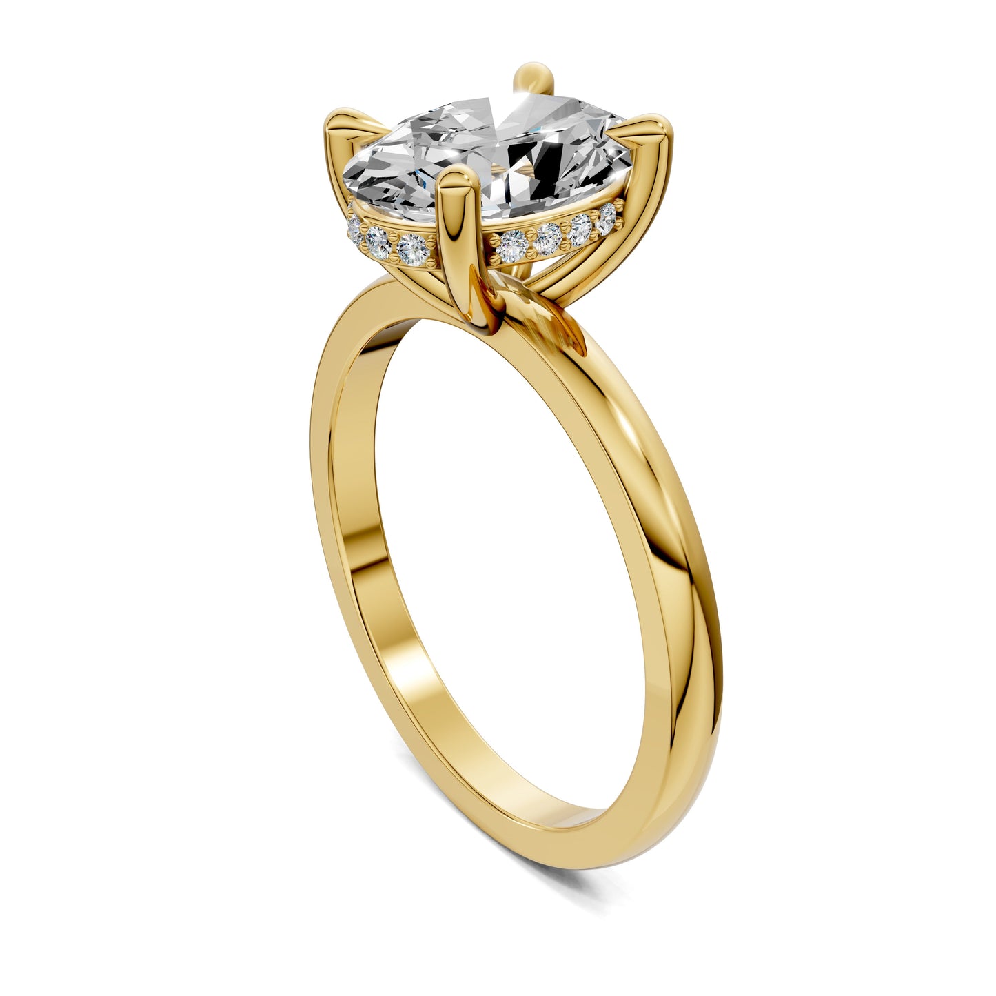 April Hidden Halo Engagement Ring – 2.5ct Oval Lab Grown Diamond