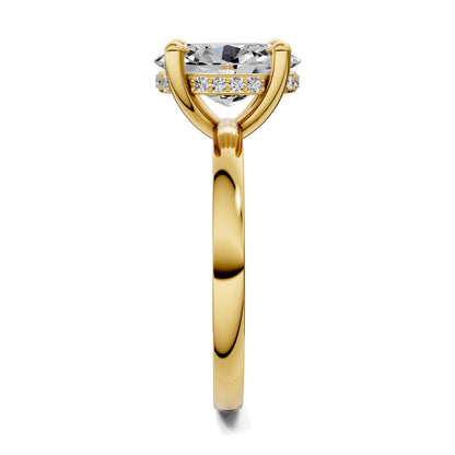 April Hidden Halo Engagement Ring – 2.5ct Oval Lab Grown Diamond