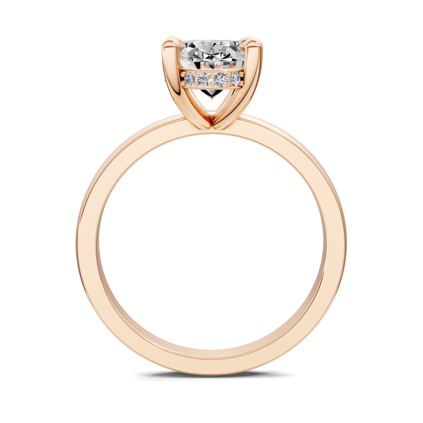 April Hidden Halo Engagement Ring – 2.5ct Oval Lab Grown Diamond