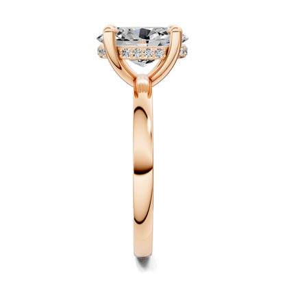 April Hidden Halo Engagement Ring – 2.5ct Oval Lab Grown Diamond