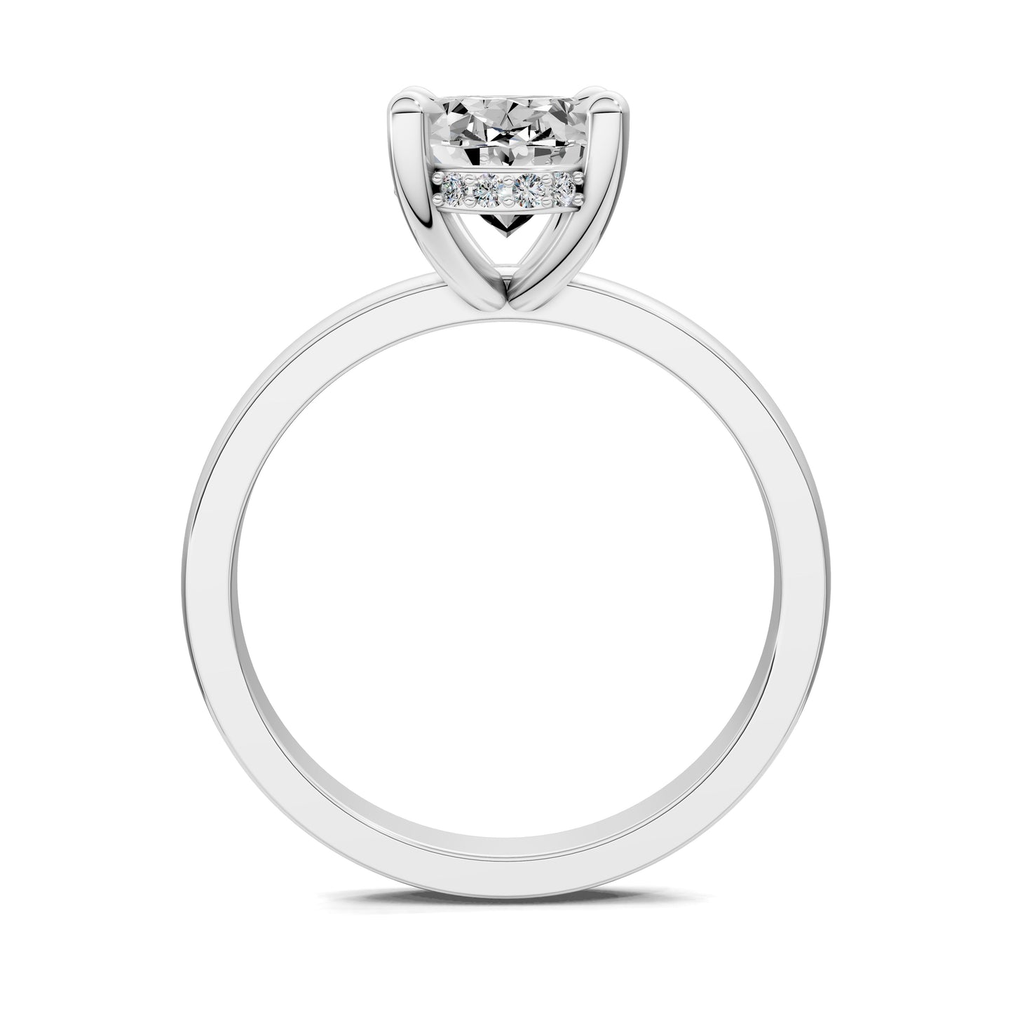 April Hidden Halo Engagement Ring – 2.5ct Oval Lab Grown Diamond