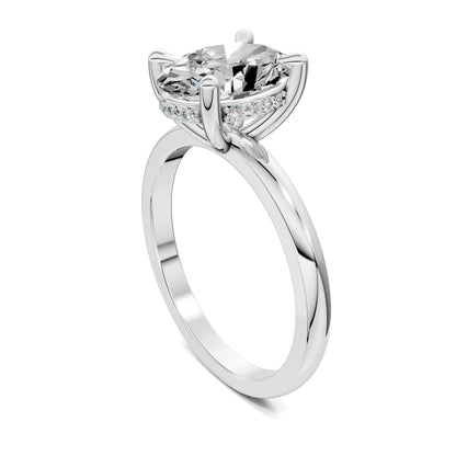 April Hidden Halo Engagement Ring – 2.5ct Oval Lab Grown Diamond