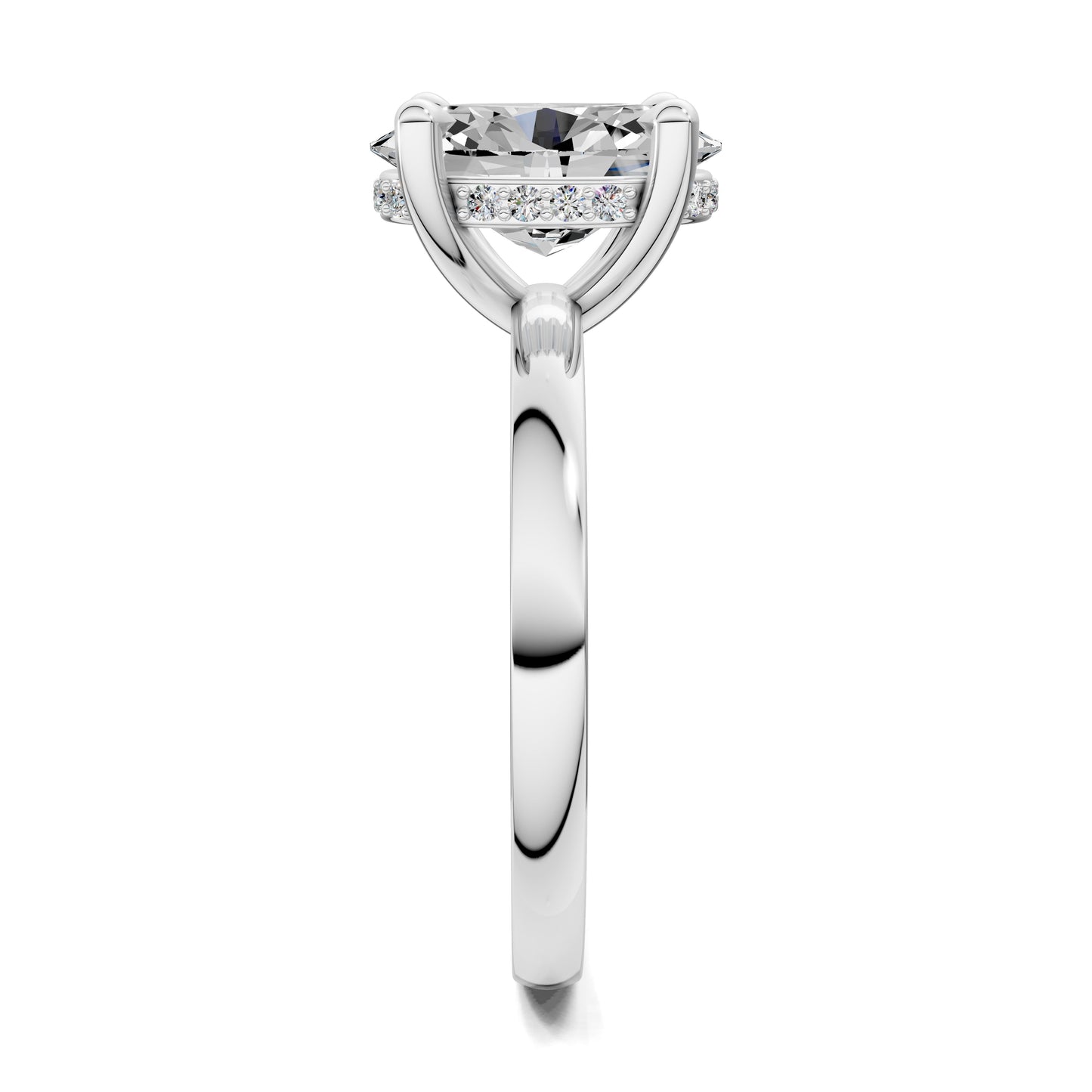 April Hidden Halo Engagement Ring – 2.5ct Oval Lab Grown Diamond