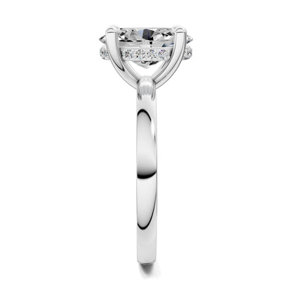 April Hidden Halo Engagement Ring – 2.5ct Oval Lab Grown Diamond