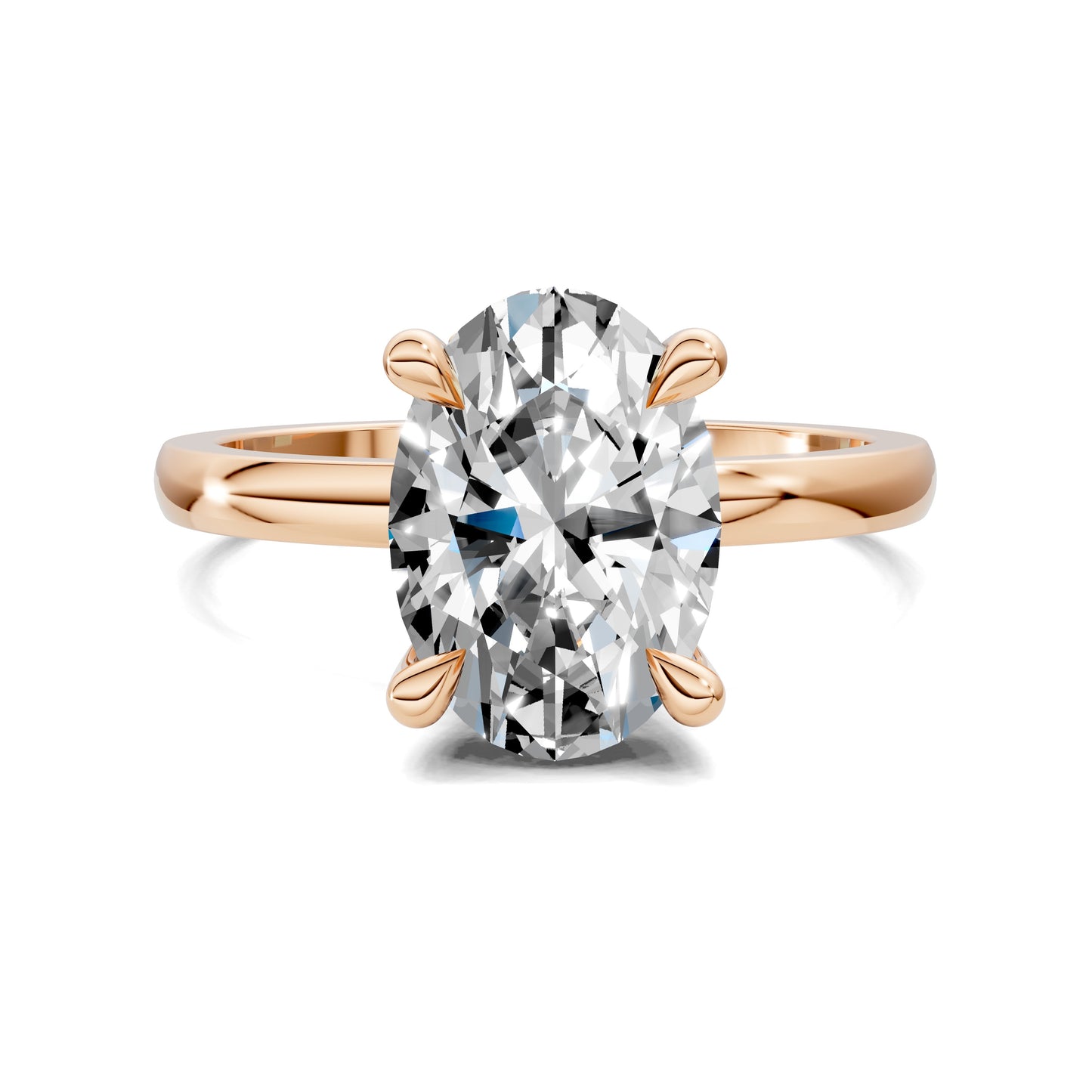 April Hidden Halo Engagement Ring – 2.5ct Oval Lab Grown Diamond