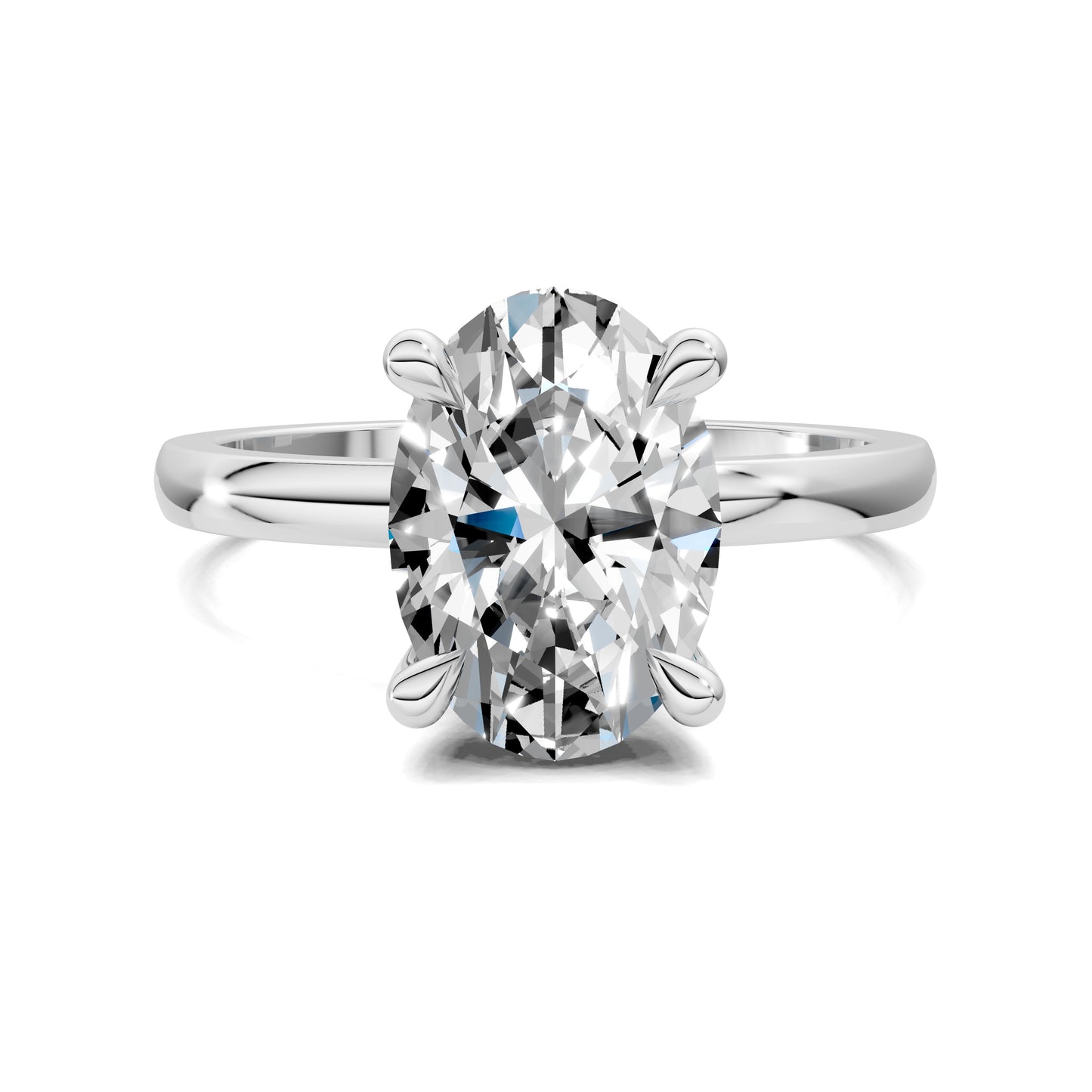 April Hidden Halo Engagement Ring – 2.5ct Oval Lab Grown Diamond