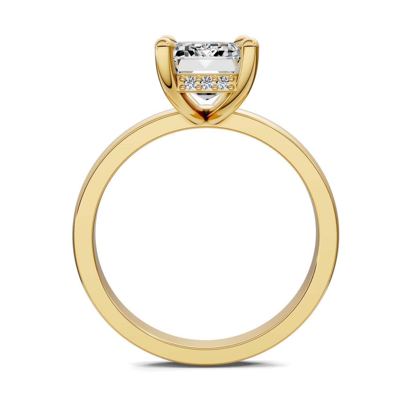 April Hidden Halo Engagement Ring – 2.5ct Emerald Cut Lab Grown Diamond