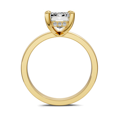 April Hidden Halo Engagement Ring – 2.5ct Emerald Cut Lab Grown Diamond