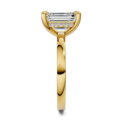 April Hidden Halo Engagement Ring – 2.5ct Emerald Cut Lab Grown Diamond