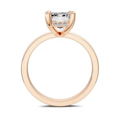 April Hidden Halo Engagement Ring – 2.5ct Emerald Cut Lab Grown Diamond