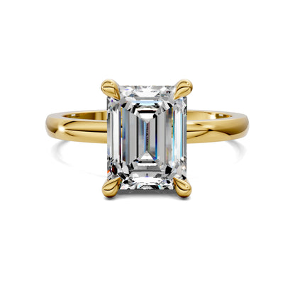 April Hidden Halo Engagement Ring – 2.5ct Emerald Cut Lab Grown Diamond