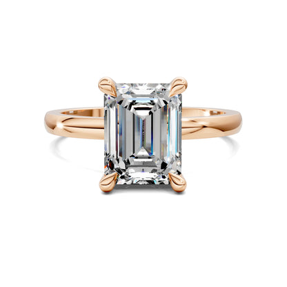 April Hidden Halo Engagement Ring – 2.5ct Emerald Cut Lab Grown Diamond