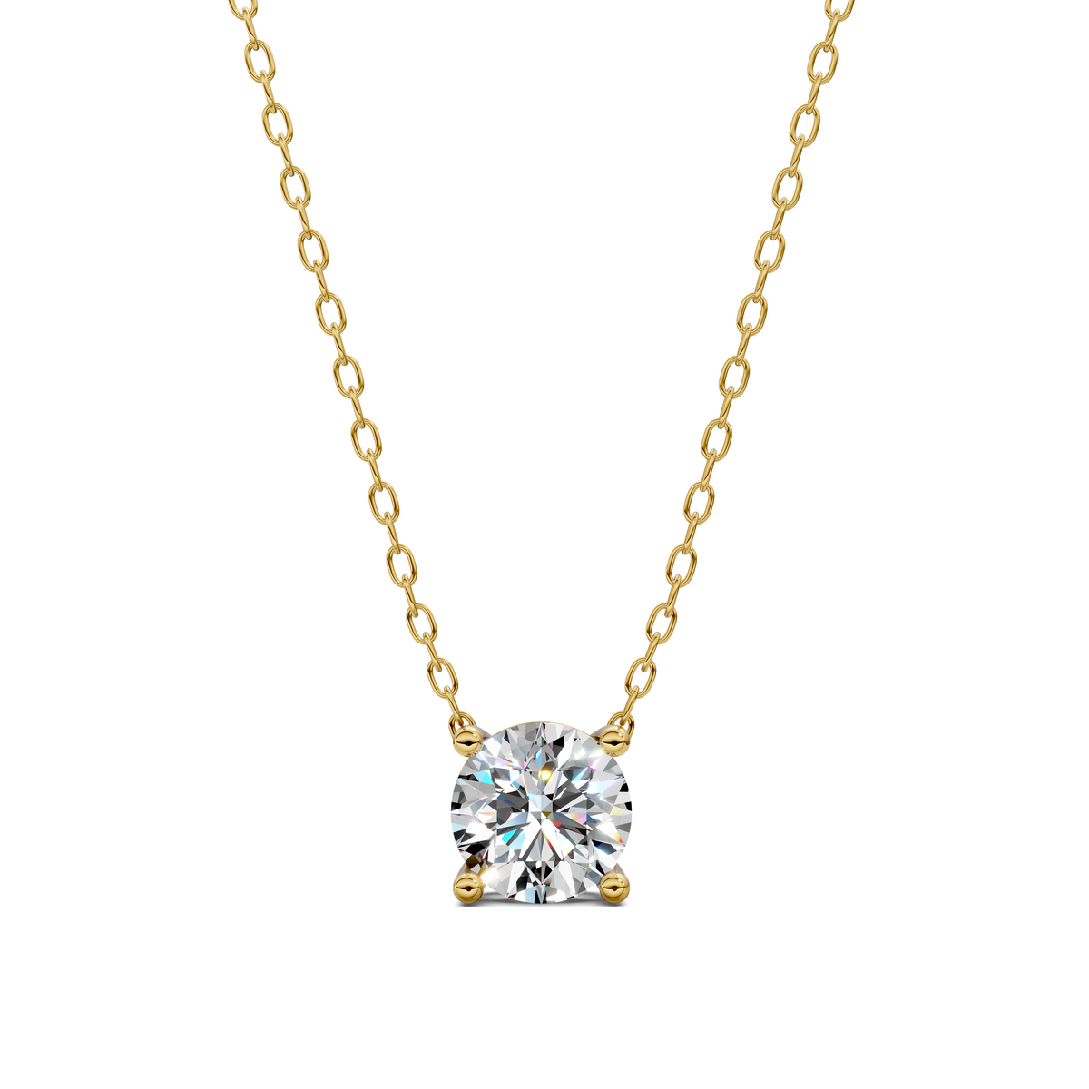 Floating Solitaire Diamond Necklace