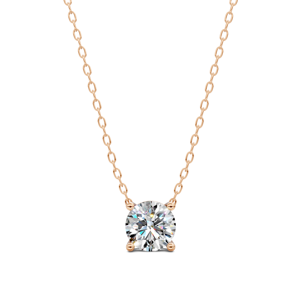 Floating Solitaire Diamond Necklace