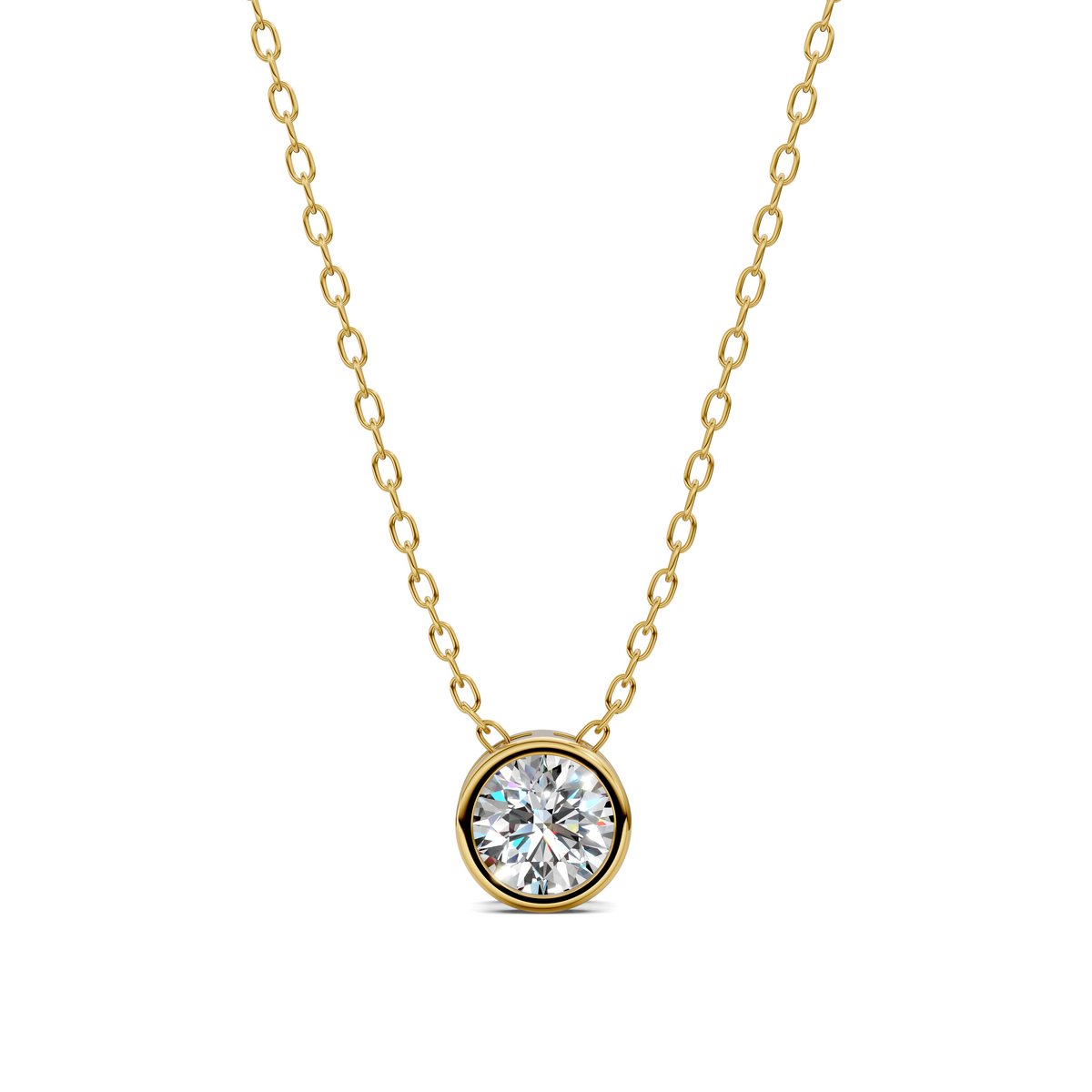 Bezel Solitaire Diamond Necklace