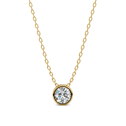 Bezel Solitaire Diamond Necklace