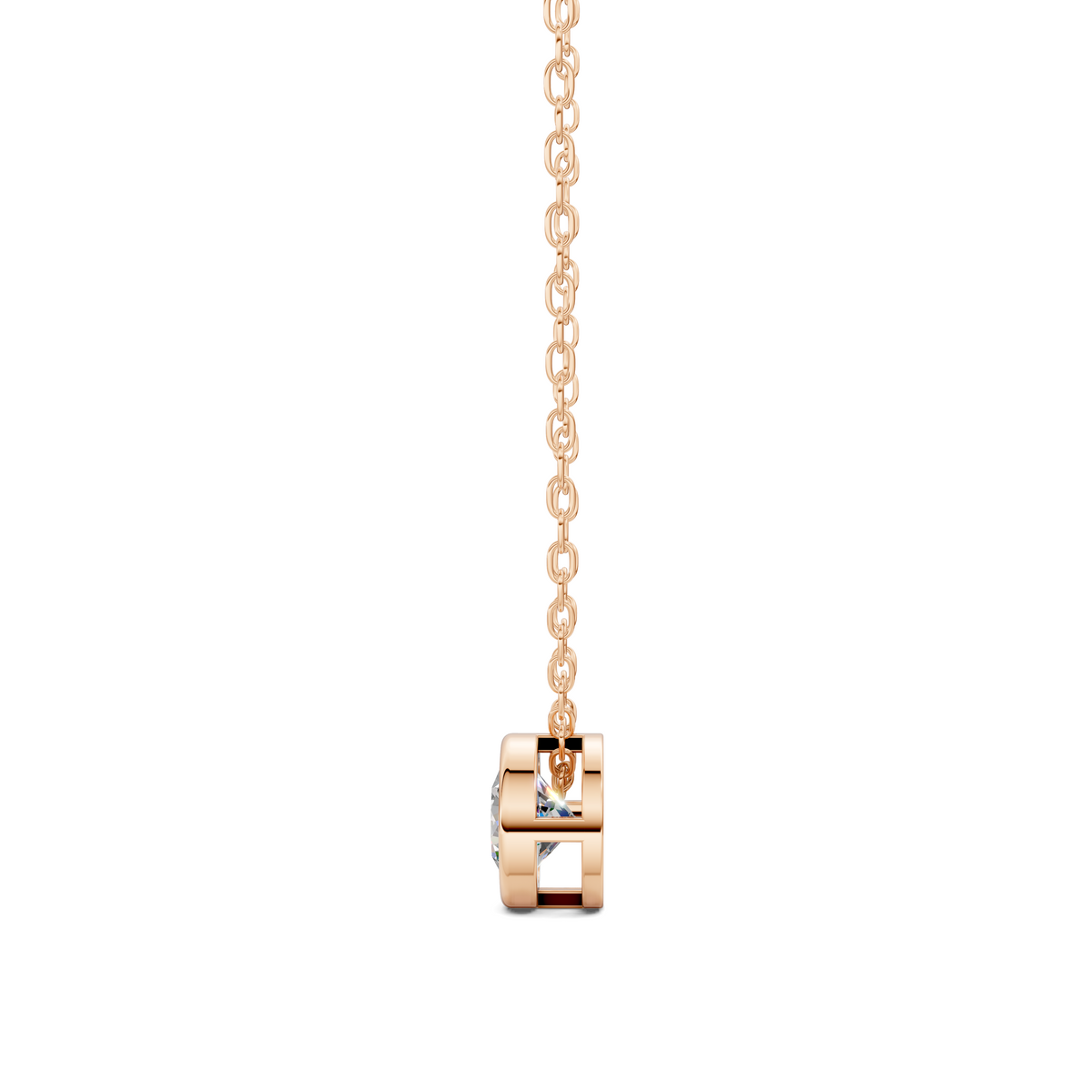 Bezel Solitaire Diamond Necklace