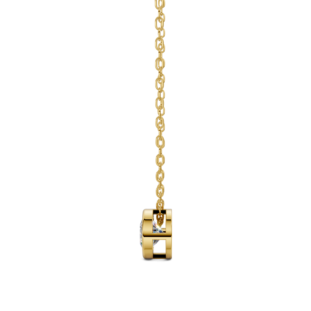 Bezel Solitaire Diamond Necklace