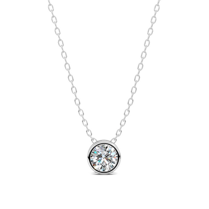Bezel Solitaire Diamond Necklace