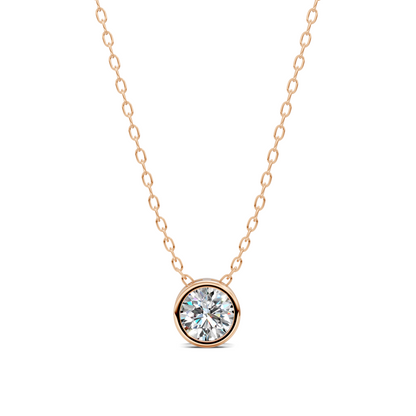 Bezel Solitaire Diamond Necklace