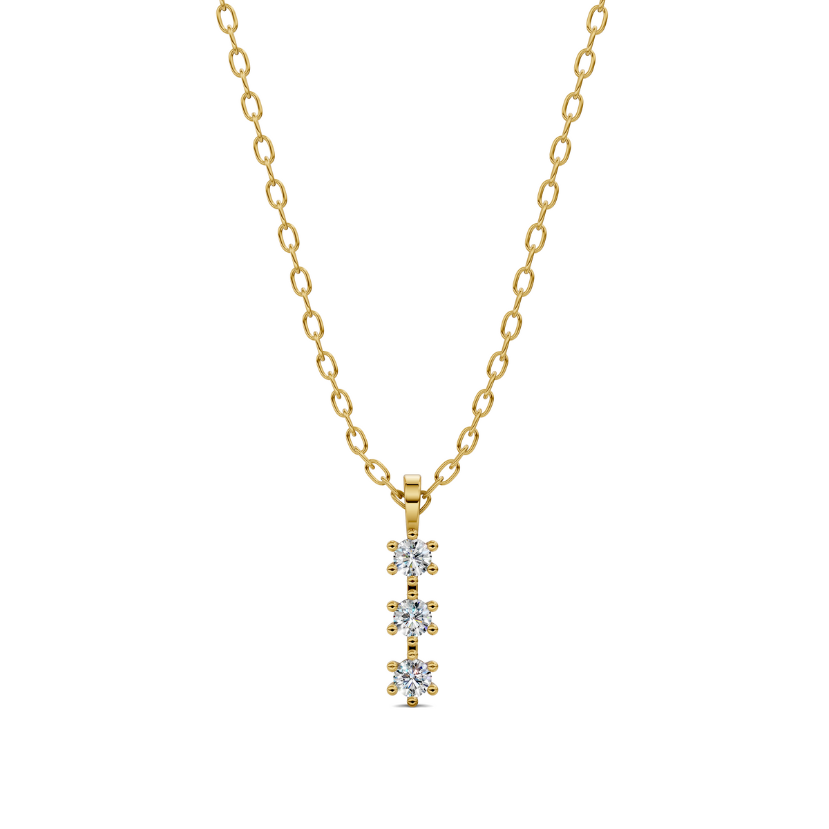 Three Stone Diamond Journey Pendant