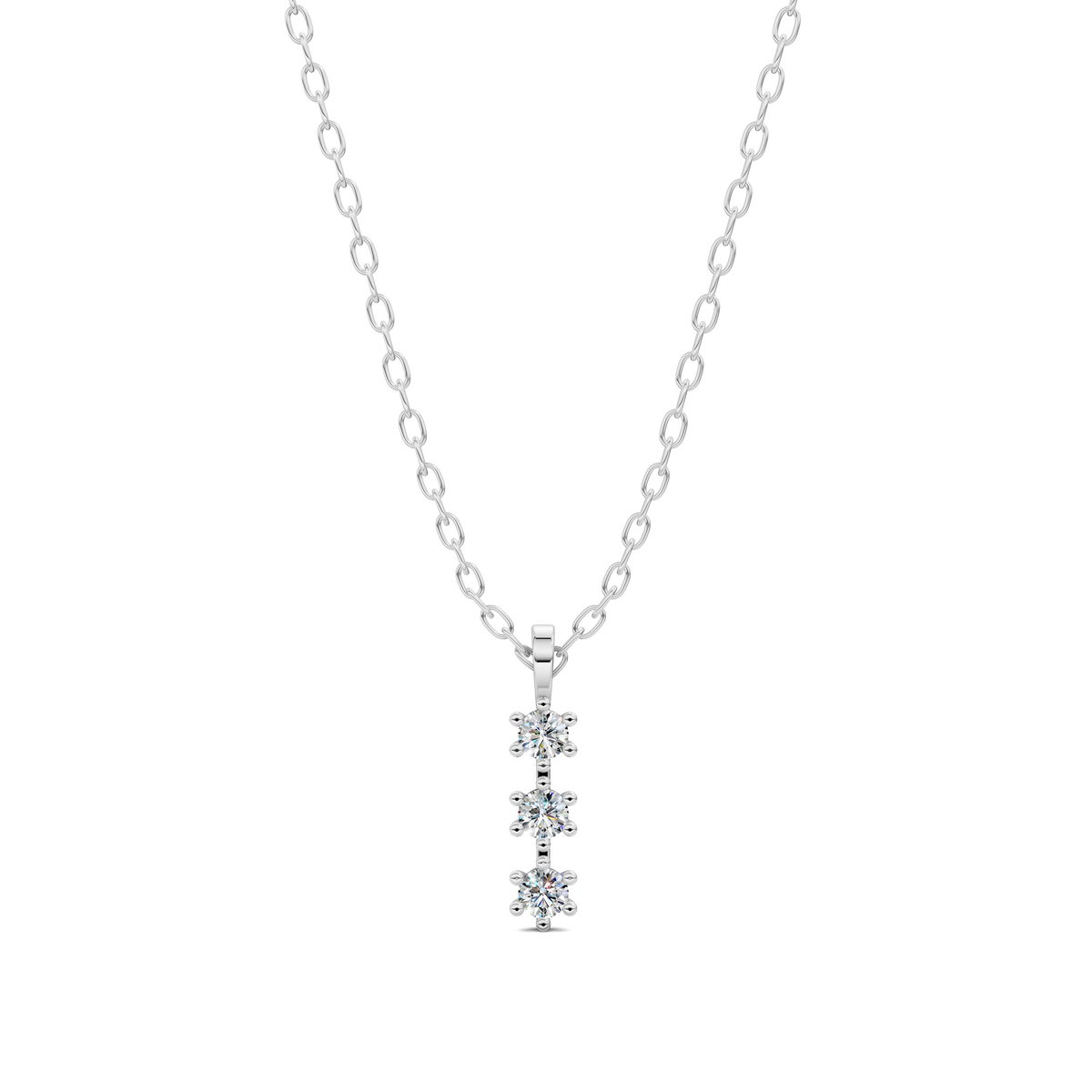 Three Stone Diamond Journey Pendant